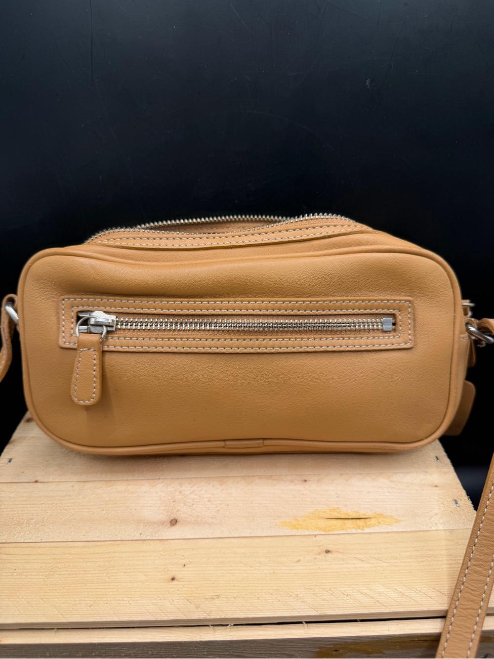 Vintage Coach M2P-9589 Tan Glove Tanned Leather Crossbody Shoulder Bag USA Era - Picture 5 of 9